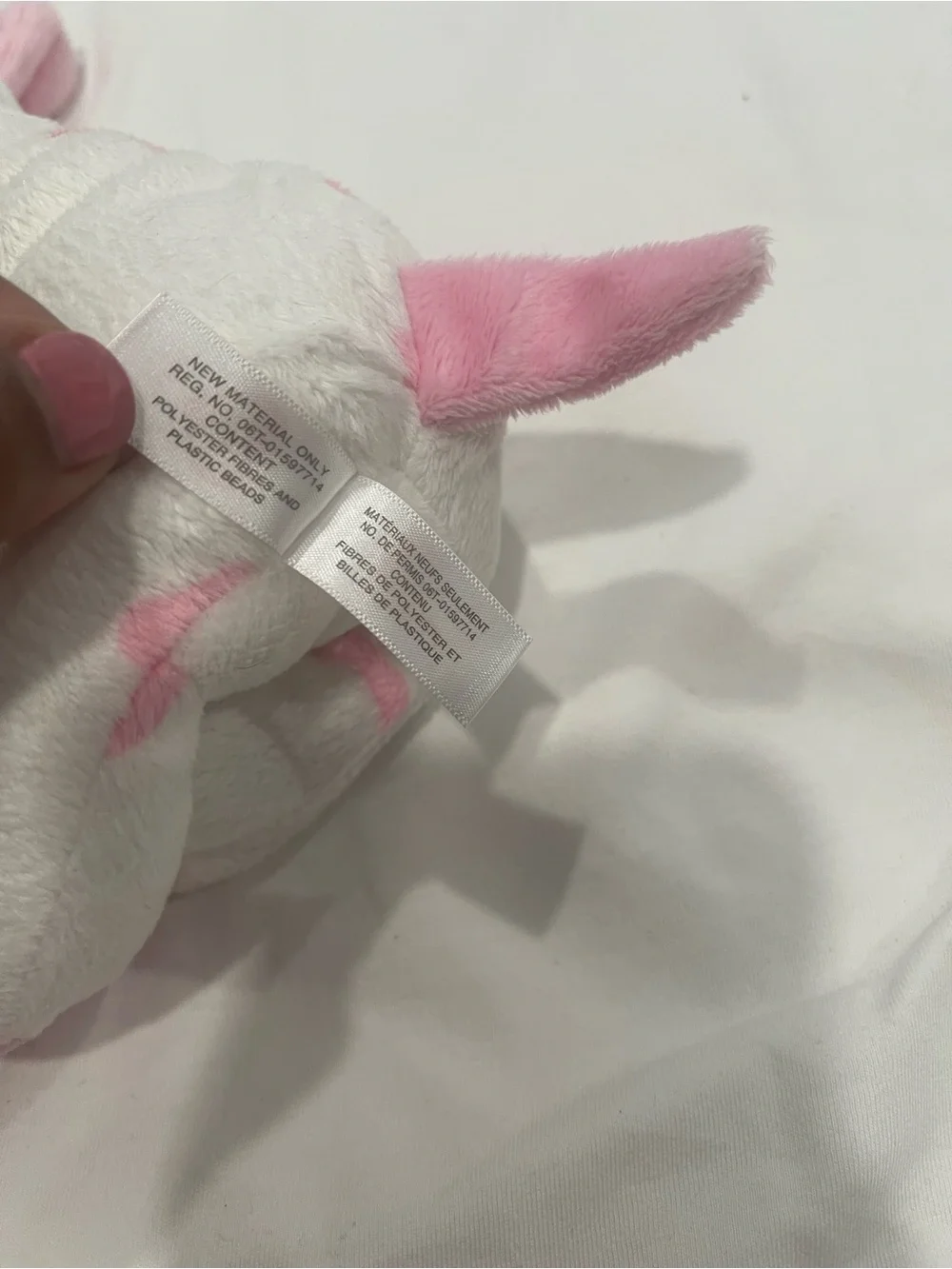 Ty White and Pink Plush Puppy Dog Toy